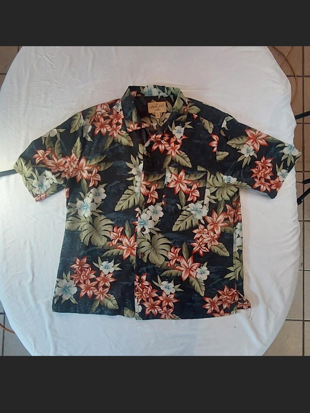 Vintage 90s Havana Jack’s Cafe 100% Silk Hawaiian Shirt XL Hibiscus Like New